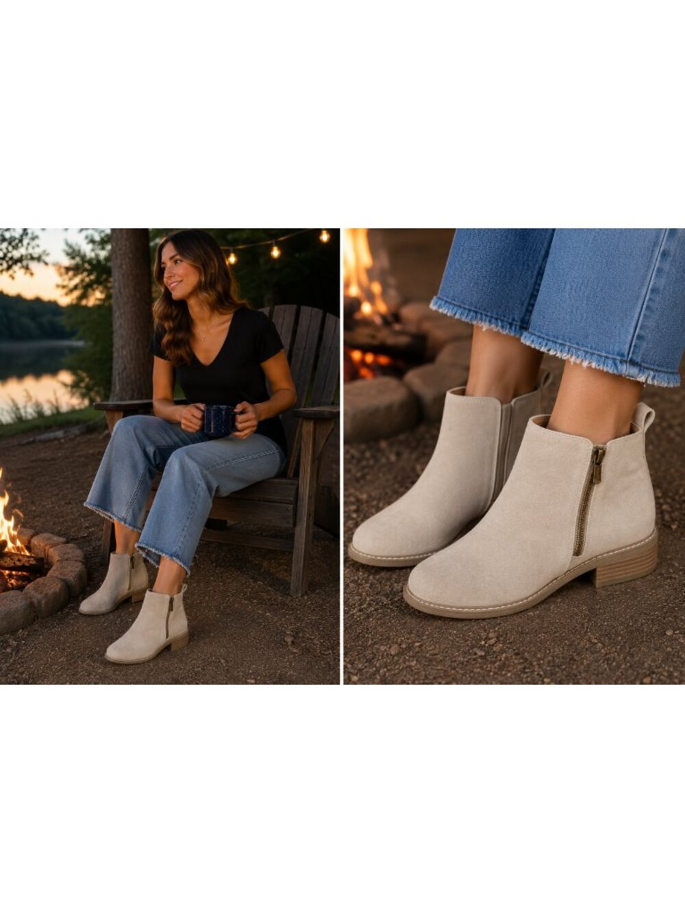 NWOT Crown Vintage‎ Tan Suede Leather Chelsea Booties | Side Zip | Women's 8.5M